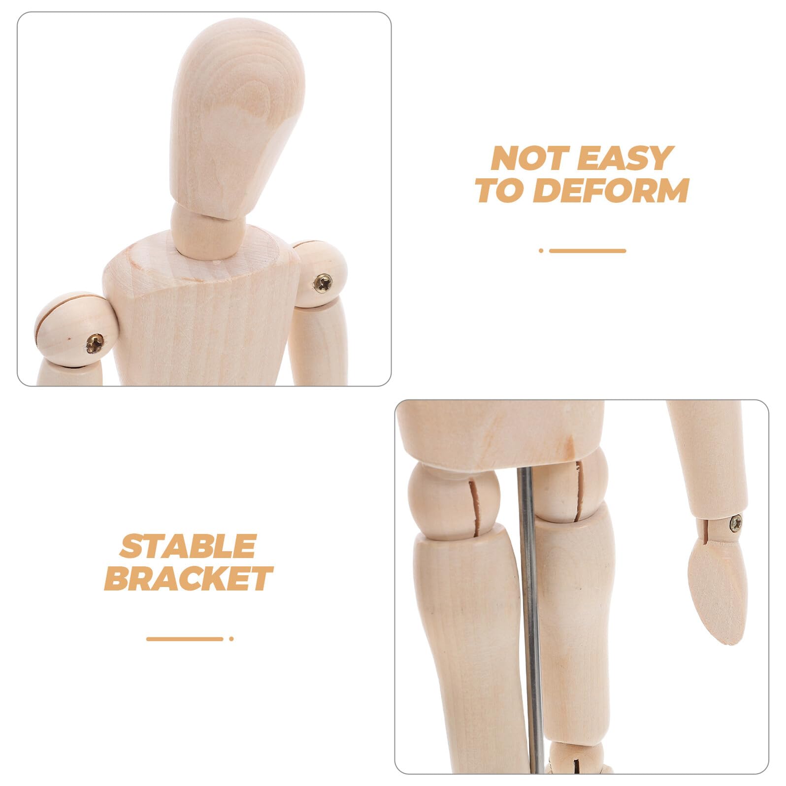 Lot de 5 Mannequins en Bois Articulés avec Support Tailles Petit à Extra-Large Modèles de Dessin Artistiques pour Croquis Décoration Maison et Étude Anatomique