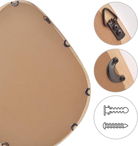 Miniatura 3 de Espejo de madera natural de 24 pulgadas, espejo circular grande rústico decorativo para sala de estar, chimenea, pasillo, granja