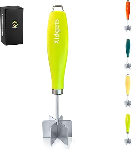 Picador de carne moderno, de acero inoxidable pequeño, resistente, batidora de repostería y desmenuzar, mascerador de frutas  Retro Moderno