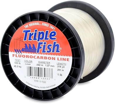 Amazon Triple Fish 100 フルオロカーボンリーダー 100ポンド 45 3kg 試験 直径1 07mm クリア 0 45kg Triple Fish ライン