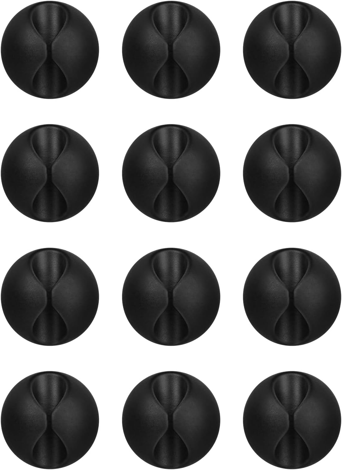 Flezoo Cord Holder Cable Holder, 12PCS Black Adhesive Cable Clips Cord Organizer Charger Holder Wire Management Keeper for Nightstand, Office, Desk or Mouse