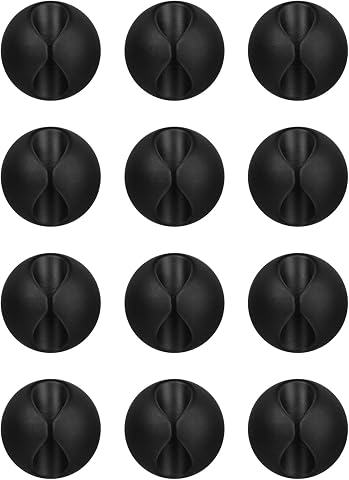 Flezoo Cord Holder Cable Holder, 12PCS Black Adhesive Cab...
