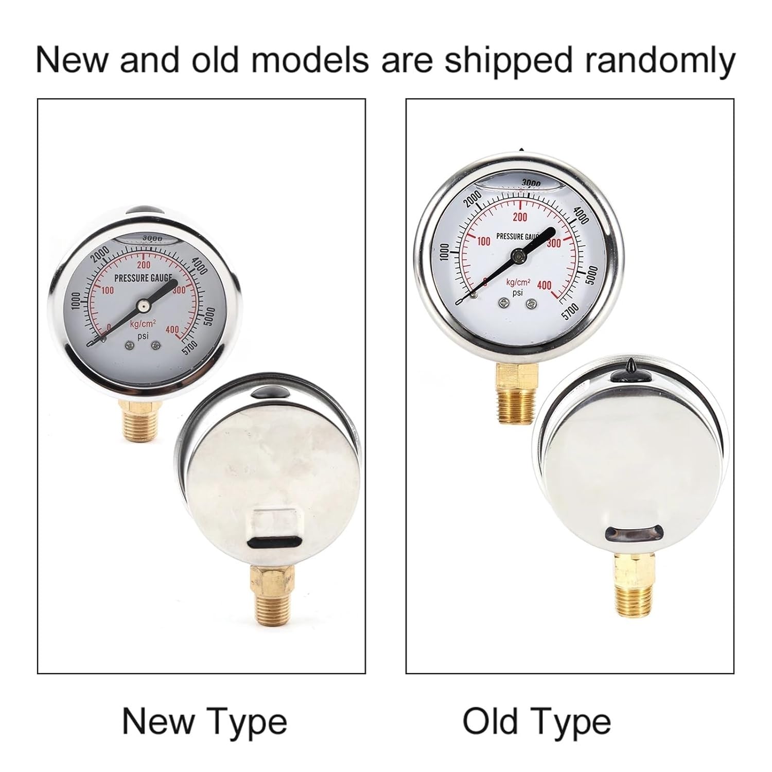 Hydraulic Liquid Filled Fuel Pressure Gauge 0‑5700 PSI US Thread