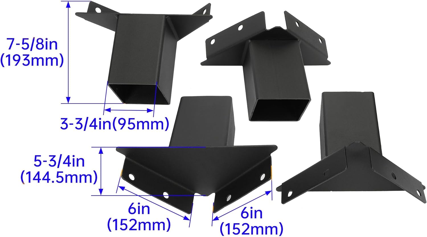 KUAFU Outdoor 4x4 Deer Stand Brackets Compound Angle Brackets for Deer Stand Hunting Blinds Shooting Shack (Set of 4) Shooting Shack Tree House Observation Decks Steel