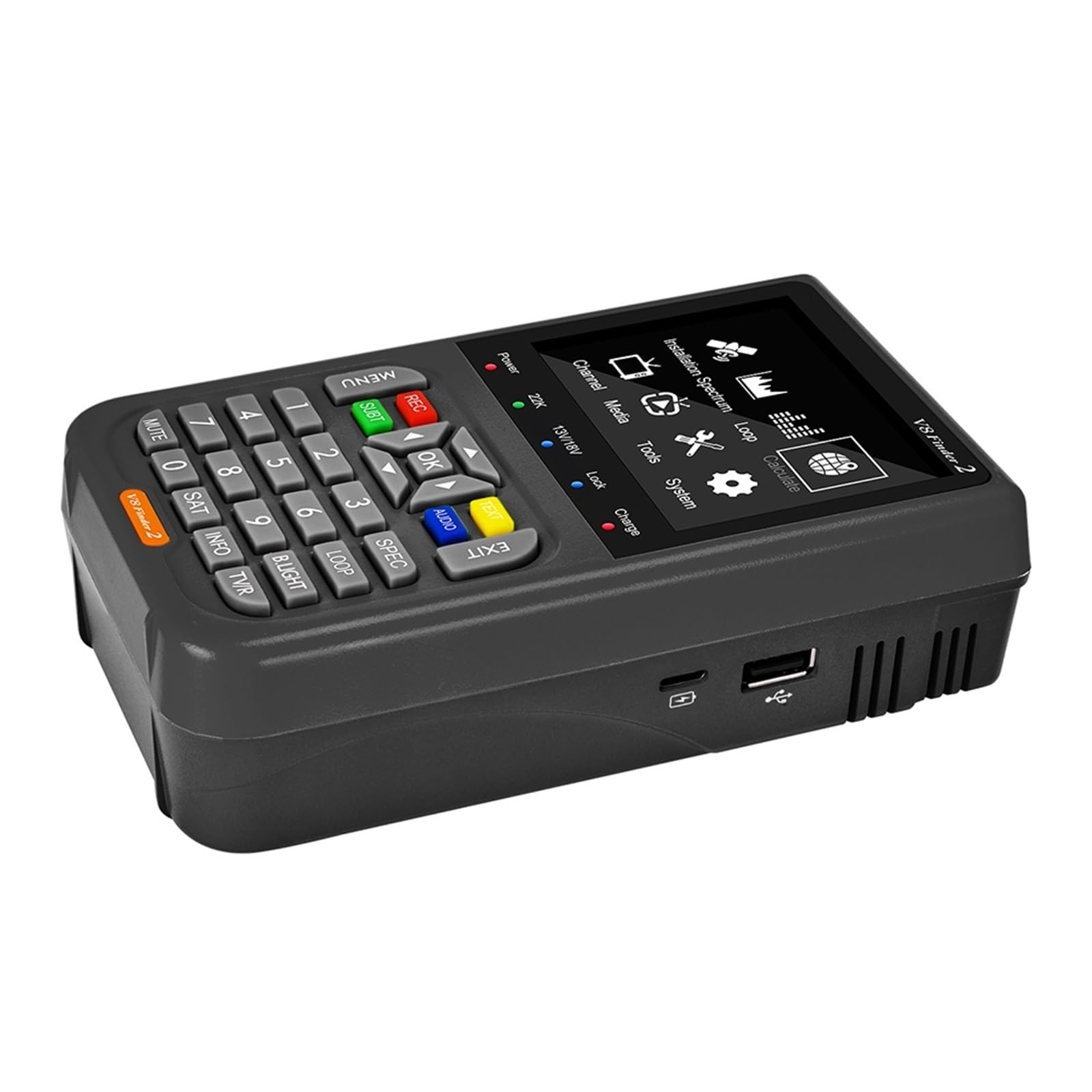 Buscador De Satélite Receptor Señal Medidor MEPG-4 DeteccióN Precisa(V8 Finder 2 Grey)