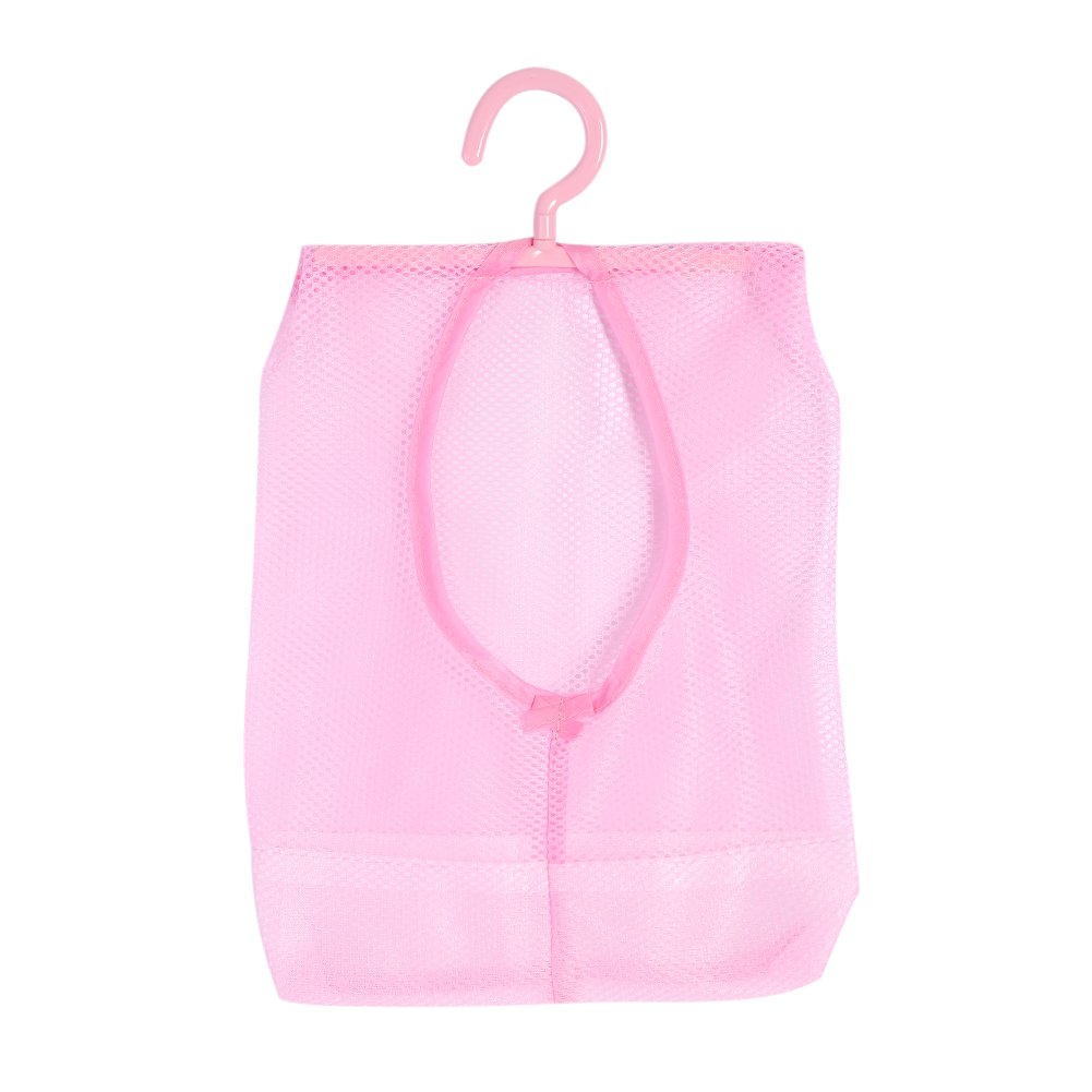 SEAFRONT Hanging Mesh Storage Bag Multi Purpose Bathroom Storage Basket Shower Organizer Socks Stockings Bra Underwear Cosmetic Shampoo Organizer Holders for Camping Travel Dorm (Pink)