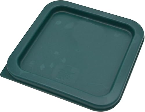 Vista 3 de Tapa cuadrada de plástico verde para contenedores cuadrados de 2 y 4 cuartos de galón. Contenedor cuadrado de almacenamiento de alimentos, 1 pieza