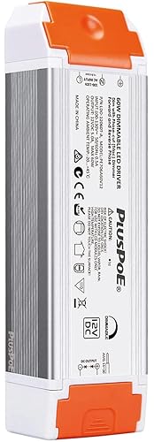 Controlador LED regulable de 60 W, PLUSPOE de 110 V CA a 12 V CC, fuente de alimentación magnética, compatible con reguladores de corriente alterna