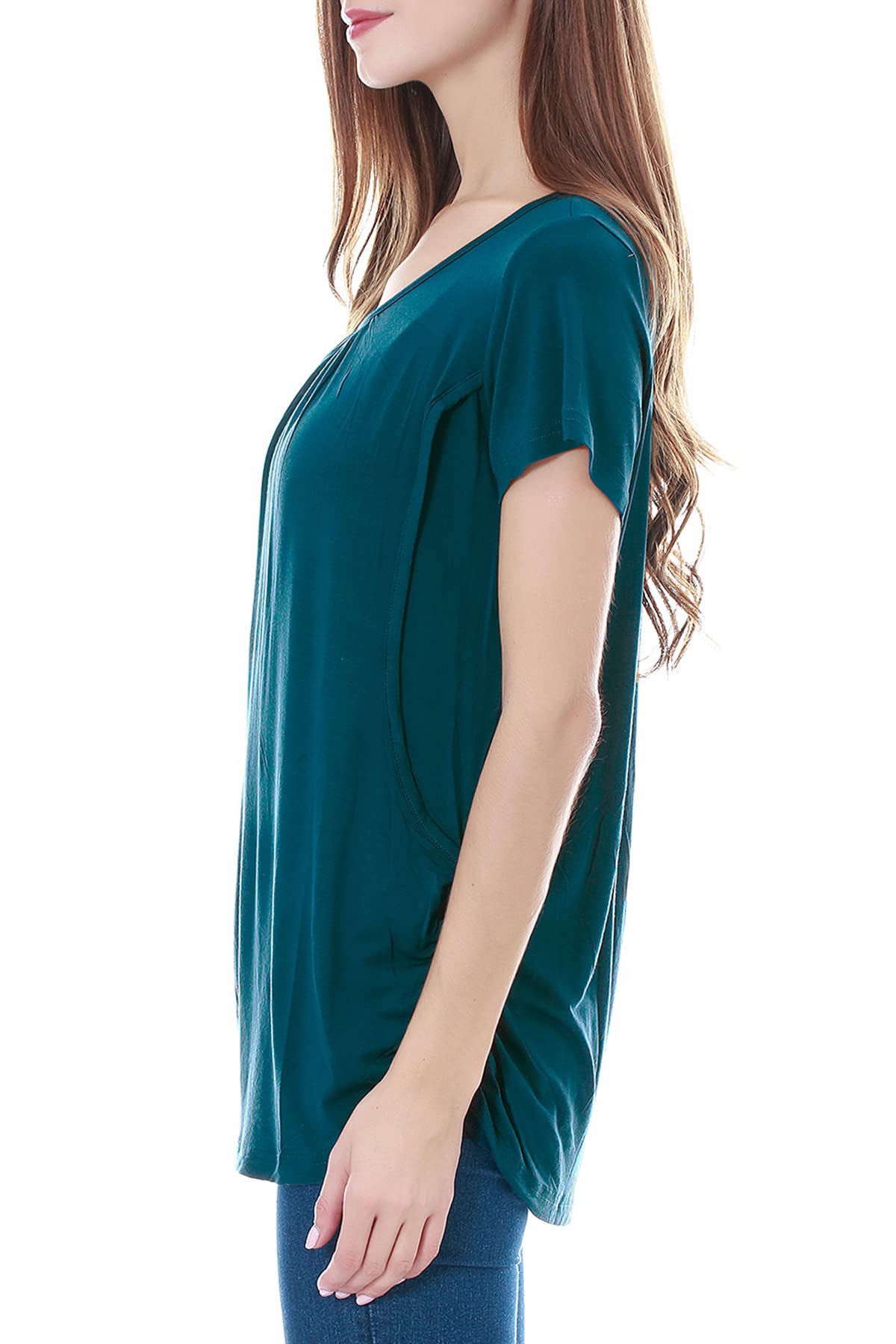 Smallshow T-Shirt d'allaitement de Maternité à Manches Courtes pour Femmes Rayonne Veste d'allaitement