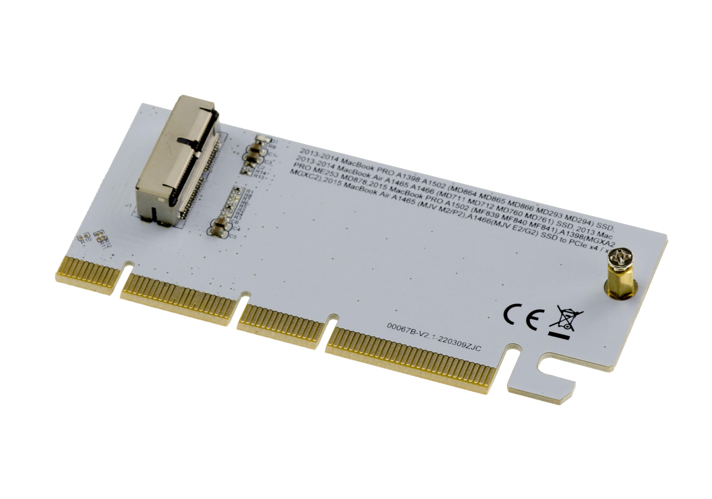 KALEA-INFORMATIQUE Adapter 12+16-punktowy PCIe x4 x8 x16 dla dysków SSD Mac wyprodukowanych po 2013 r., do odczytu i zapisu na dysku SSD Mac z portu PCI Express