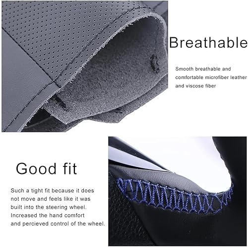 Miniatura 4 de Funda para volante de puntada para Nissan X-Trail (T30) 2001-2003, funda para volante con cordones, antideslizante para coser