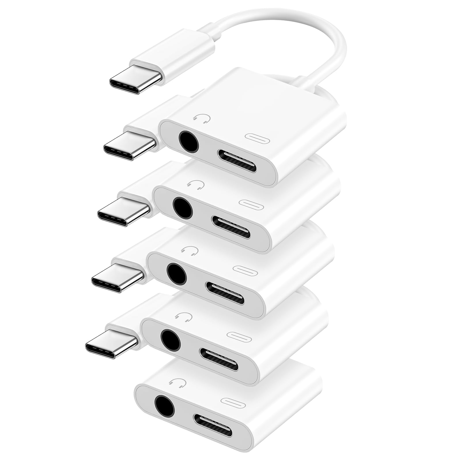 Adattatore da USB C a 3,5 mm per cuffie e caricabatterie, cavo Dongle da tipo C a jack Aux con ricarica rapida PD per iPhone 15/16/17 Pro/Max/Plus, iPad, Samsung Galaxy S22/S23/S24 Ultra, Note 20