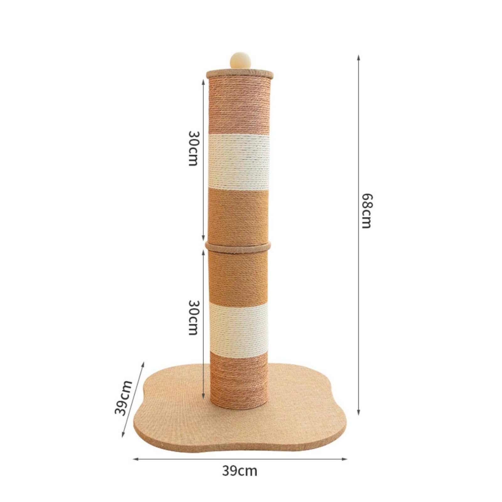 Tiragraffi per Gatti Colonna Tiragraffi Giochi Design Multitessitura con Palla in Alto Base Larga Rettangolare Struttura Pesante in Sisal Corda di