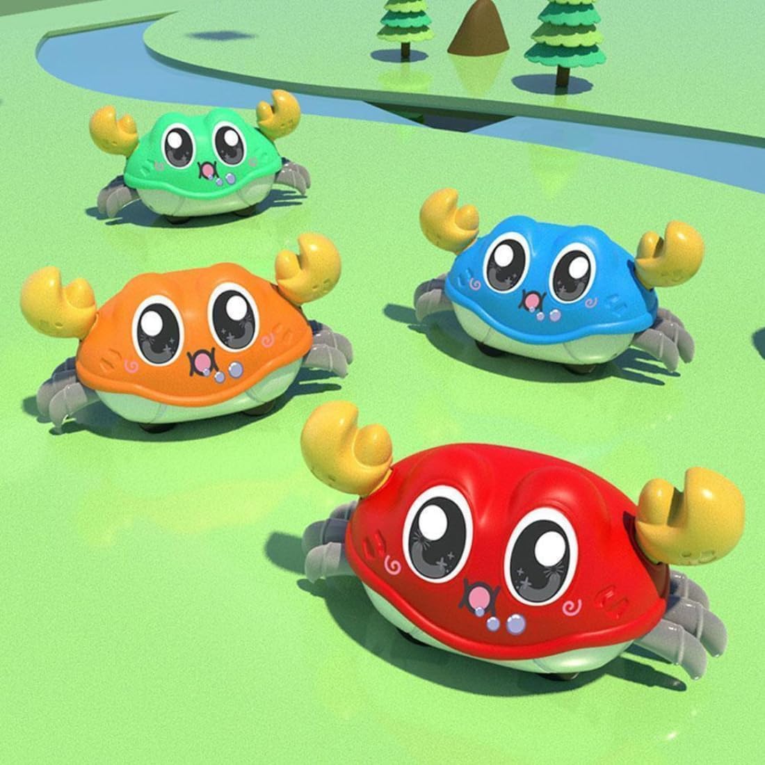 SHAKTISM Press and Go Owl Car Toys for Boys and Girls Crawling Toys for Moving Dino Toy for Birthday Gifts – Random Colour - 1Pc (Running Crab) 2