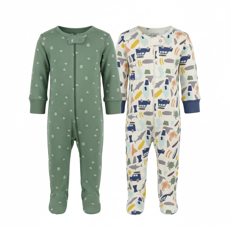 Image of Premium 2-Pack 100% Cotton Baby Boy Sleep N Play | Sleepsuit for Baby | Gentle on Skin