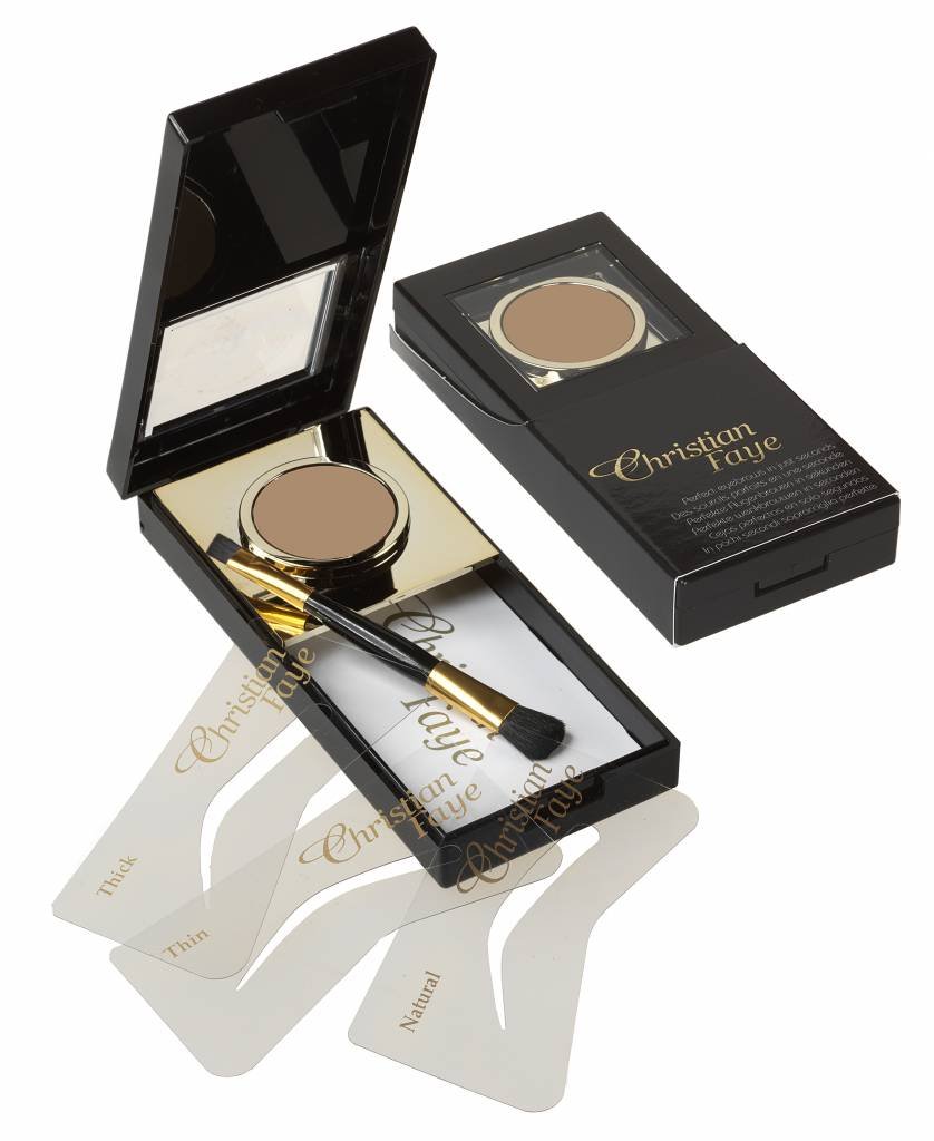New Christian Faye Eyebrows Brown Stwncils, Powder and Brush Set