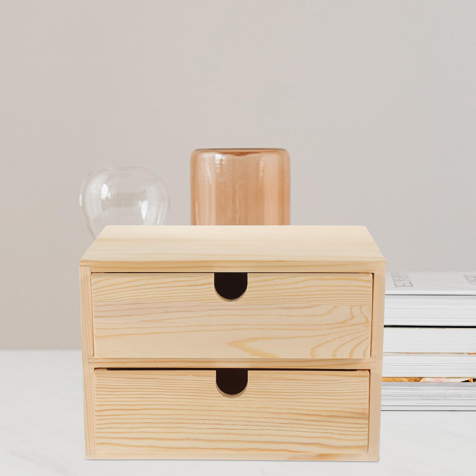 Schreibtisch-organizer aus Holz mit Schubladen Aufbewahrungsbox für Schmuck und Schreibwaren Schmuckschublade für Haushalt und Büro