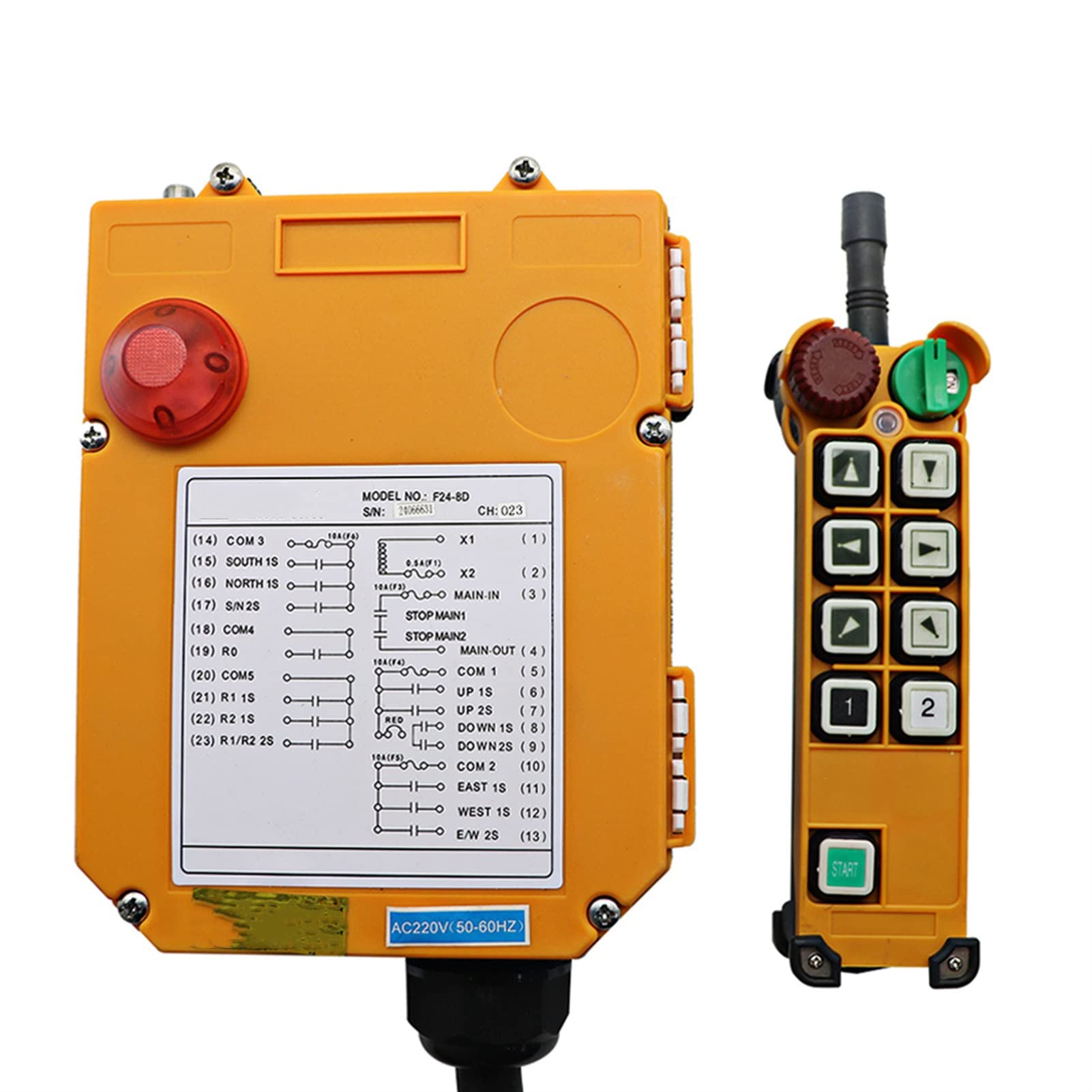 Télécommande grue industrielle sans fil F24-8D CZKE pour chantiers et ateliers VHF 12V