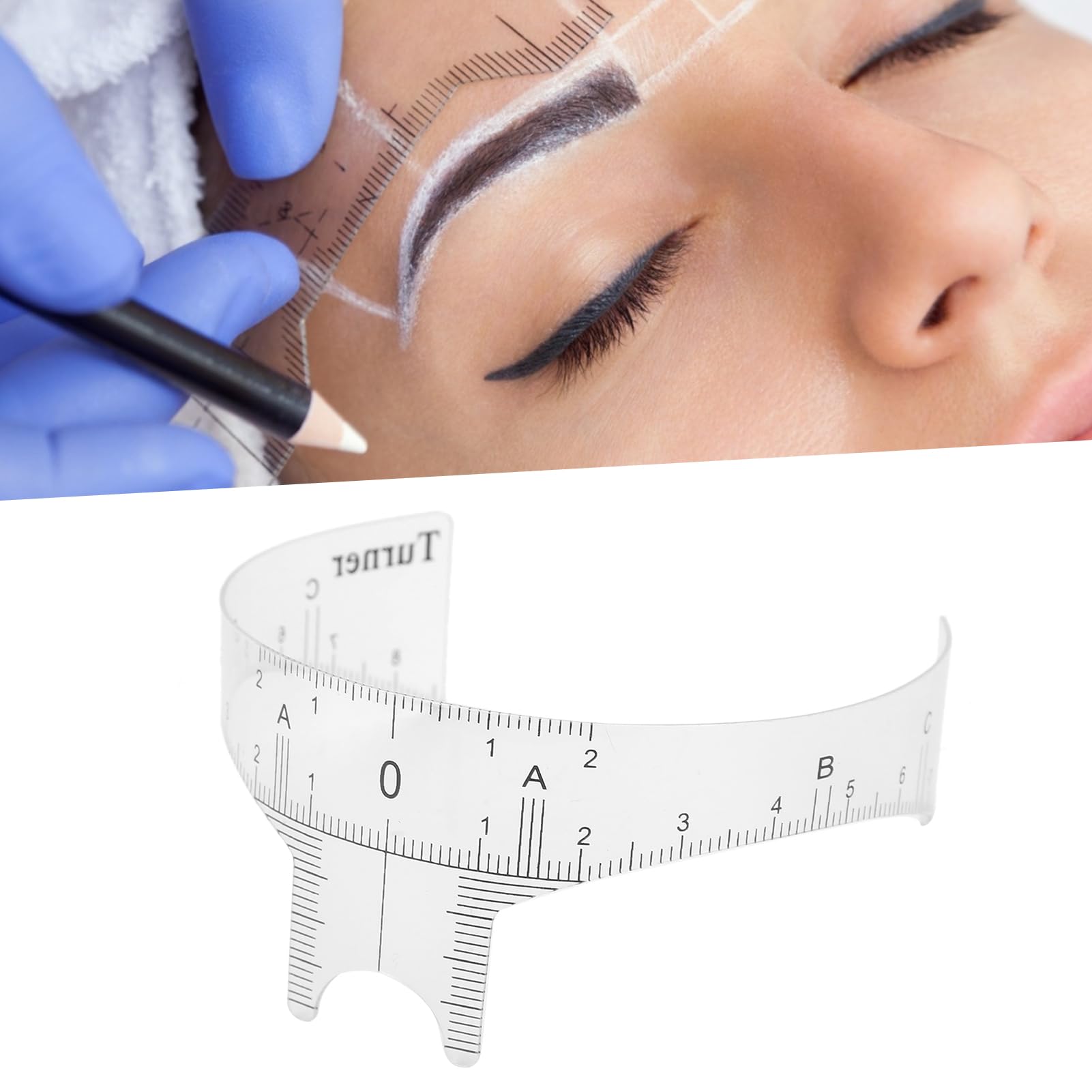 Yosoo Eyebrow Ruler, Professional Microblading Brow Shape Design Tool (Nose Bridge Ruler Type B) - Image 3