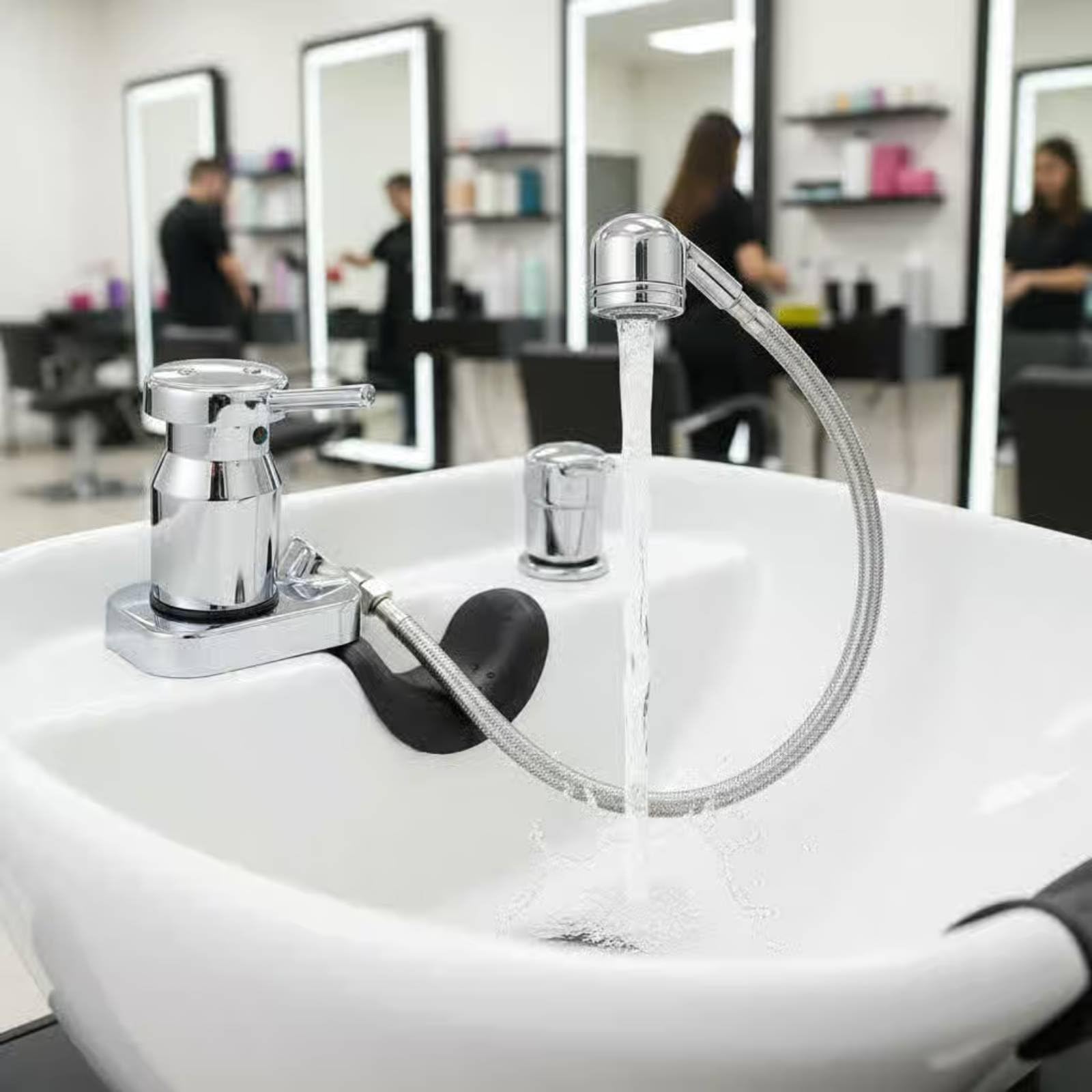 Amagogo Grifo para Lavacabezas con Mezclador de Agua Adaptador para Cuenco de Lavado de Instalación Sencilla Materiales de Latón y Adecuado para Estaciones de