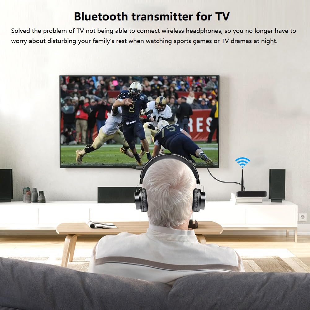 eppfun LE Audio APTX-Lossless/Adaptive Transmisor Auracast & Bluetooth 5.4 para TV, Adaptador Bluetooth Audio con Aux 3,5mm/Óptico/Concéntrico, para Auriculares/Altavoces