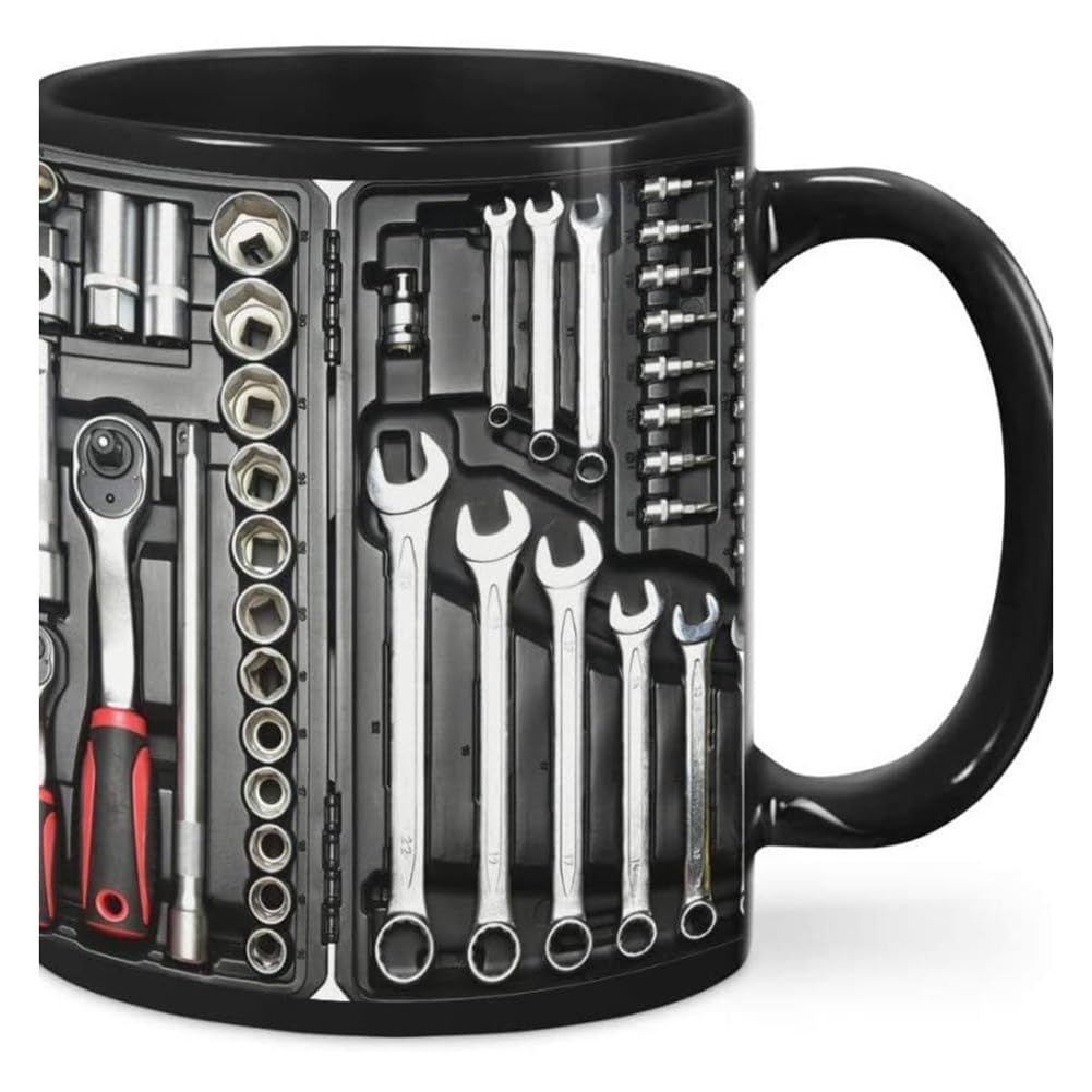 CTRLZS Toolbox Set Mug Funny Coffee Cup for Mechanics Large Capacity Ceramic Tea Mug for Beer Whiskey Water Soup A