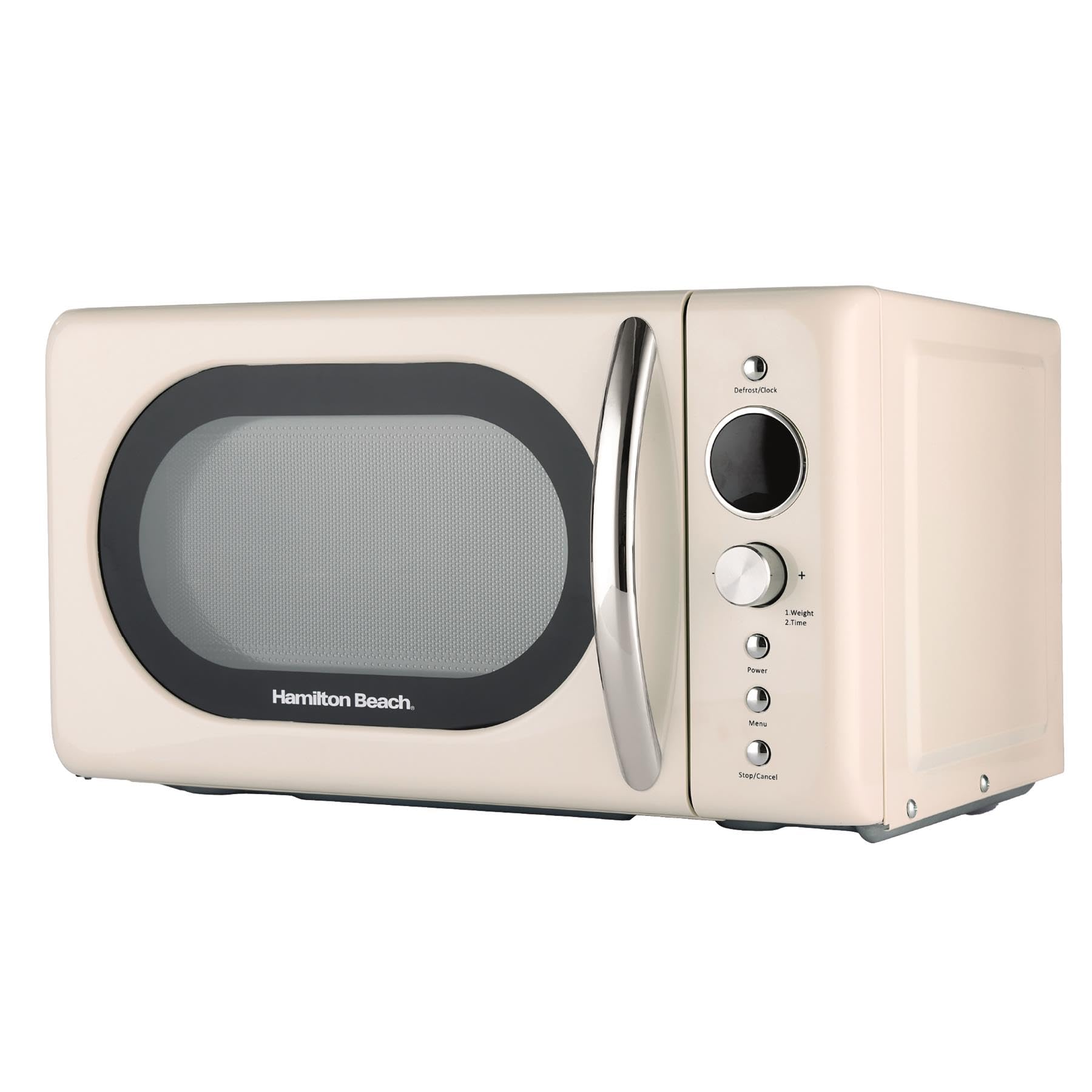 Hamilton Beach 20L Retro Cream Microwave - 700W - 1950s Style - 8 Auto Cook Programs