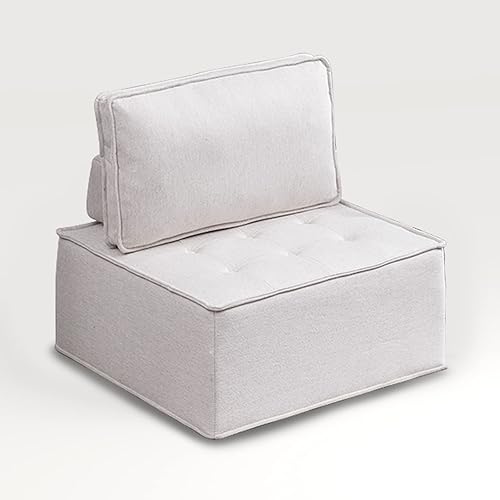 Miniatura 8 de Sofá individual, sofá de asiento individual, sofá de suelo sin brazos con cojín de respaldo móvil, sofá pequeño de estilo moderno para sala de estar