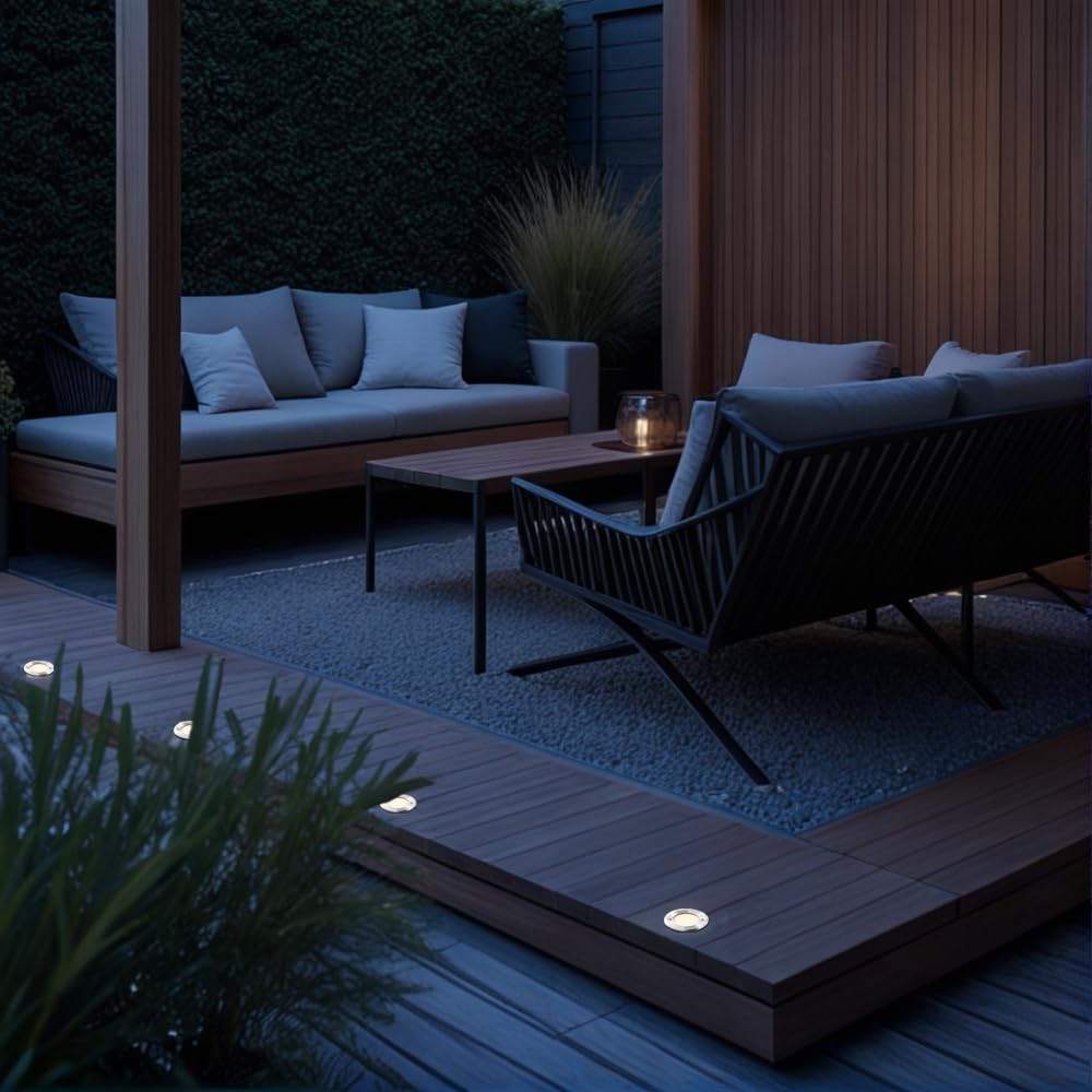 JNR Edelstahl Bodenstrahler Außen Schwenkbar GU10 IP67 Wasserdicht mit LED 5W 3000K Warmweiß Glühbirne, Bodeneinbaustrahler Aussen 230V Bodenleuchten Außen (4-Silber)