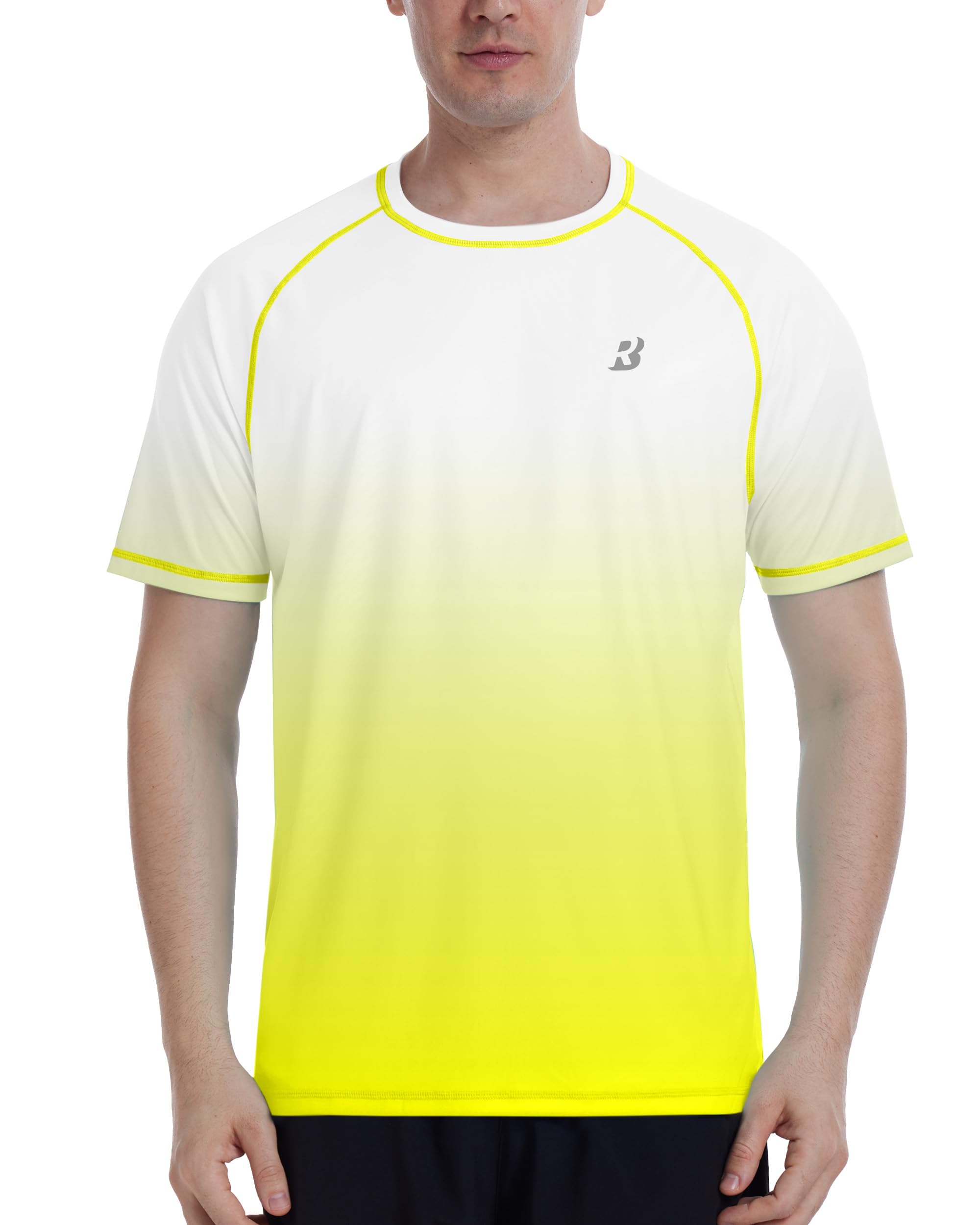 Roadbox Herren Kurzarm Rashguard, UV Schutz UPF 50+ Schnelltrocknend Bade Shirt, Atmungsaktives Outdoor Wassersport Shirt