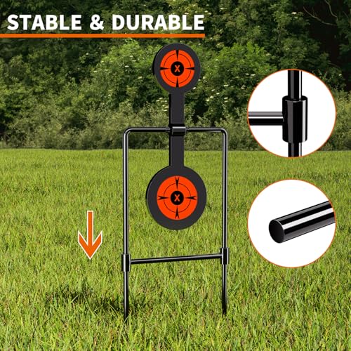 highwild double spinner shooting targets - auto reset steel target - for centerfire handguns up to 44 magnum