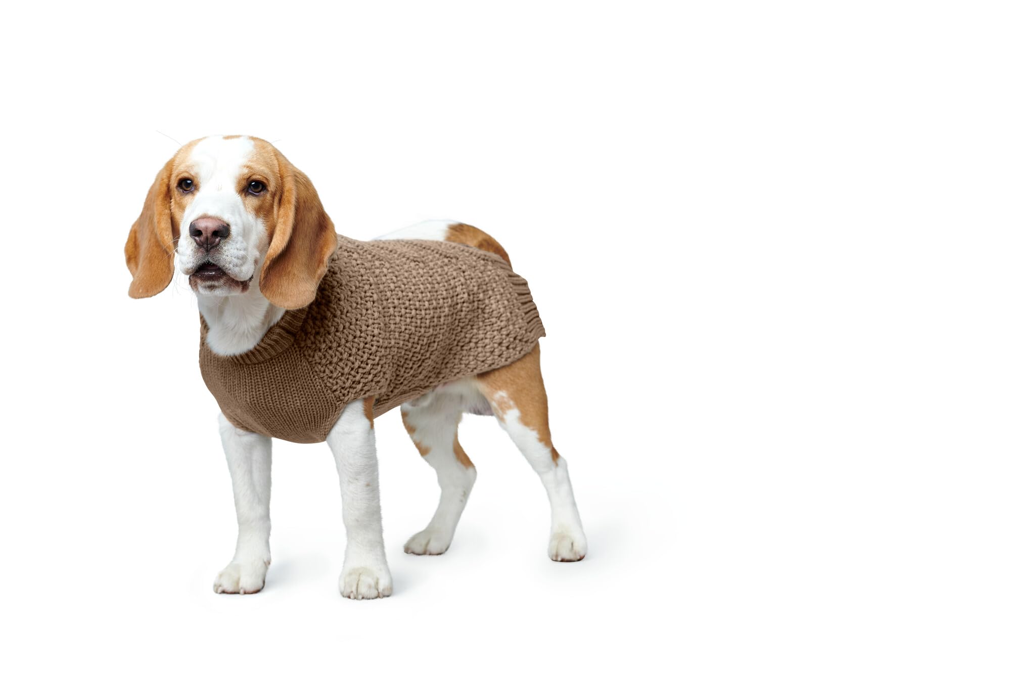 HUNTER Hundepullover MALMÖ, Farbe: beige, klassisches Zopfstrick-Muster, wärmend & bequem, elastisch für optimalen Sitz, reflektierend für mehr Sichtbarkeit, waschbar bei 30°C, Größe: 40