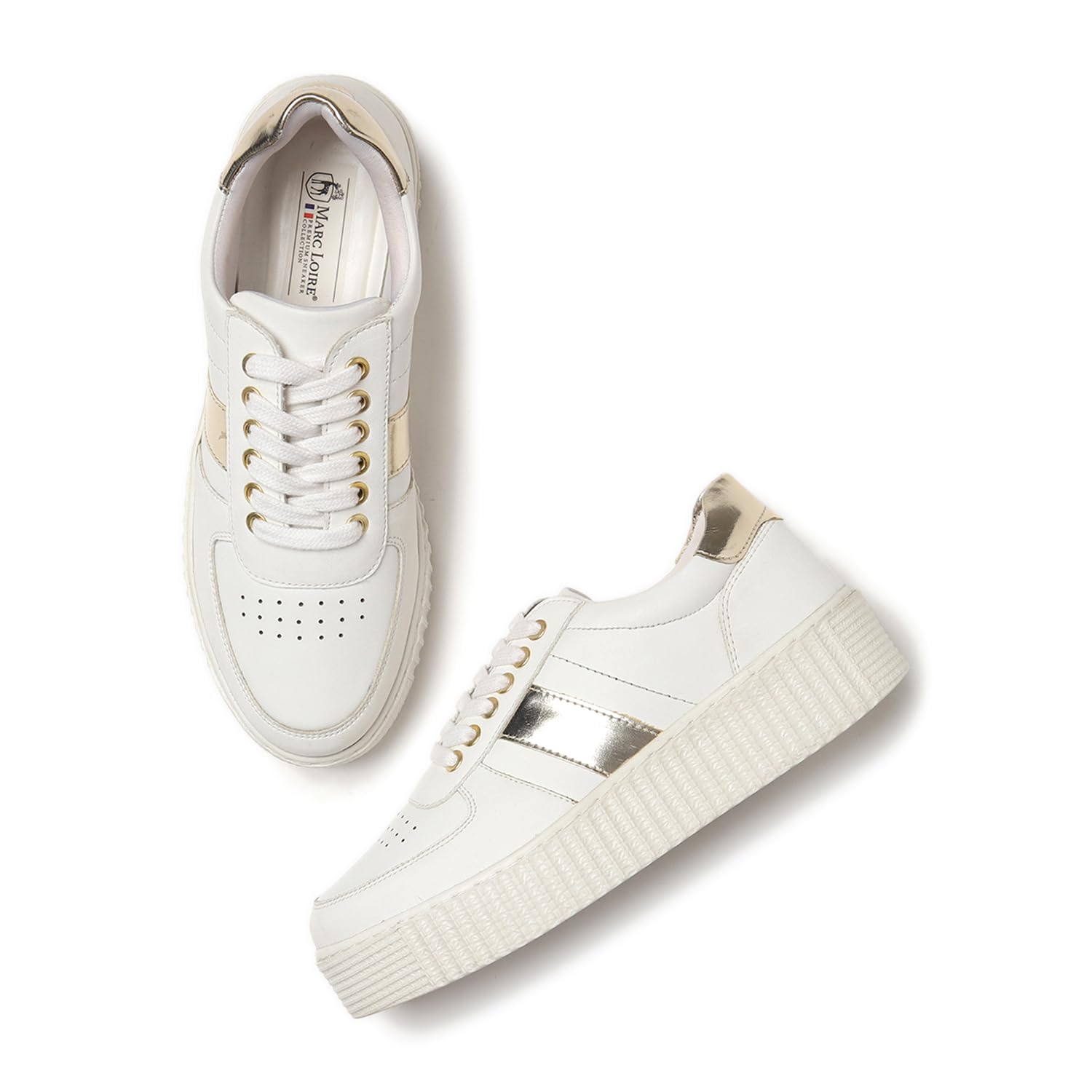 Marc Loire Women Lace Up Casual Sneaker Shoes; for Walking & Daily Use (White, 6) (B0D4Z9PSYY) Amazon Price History, Amazon Price Tracker