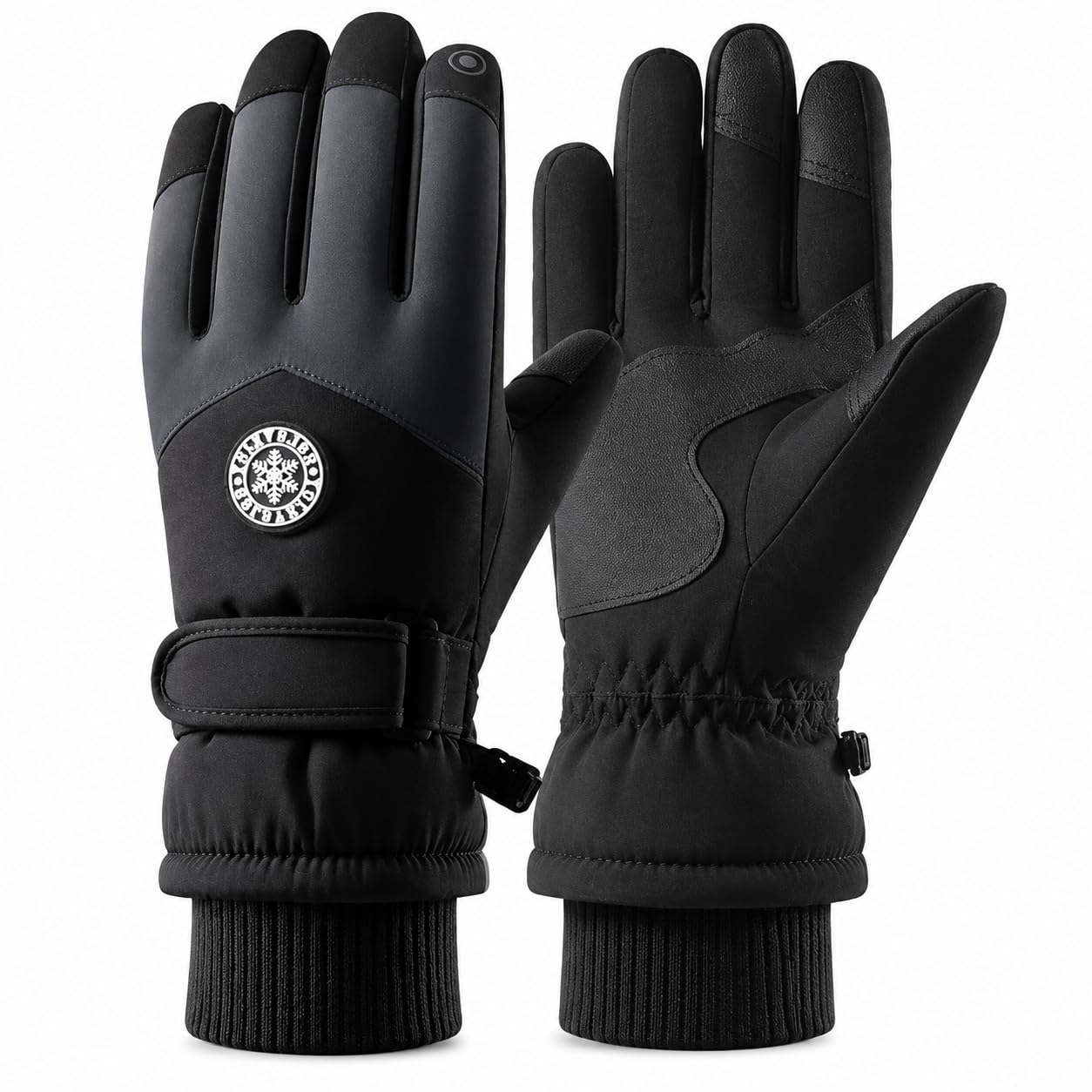 Warm Thermal Gloves for Men & Women | Waterproof Windproof Touchscreen Winter Riding Gloves | Outdoor Skiing, Cycling & Snow Gloves with Fleece Lining for Extreme Cold Weather(Black Grey)-image-28