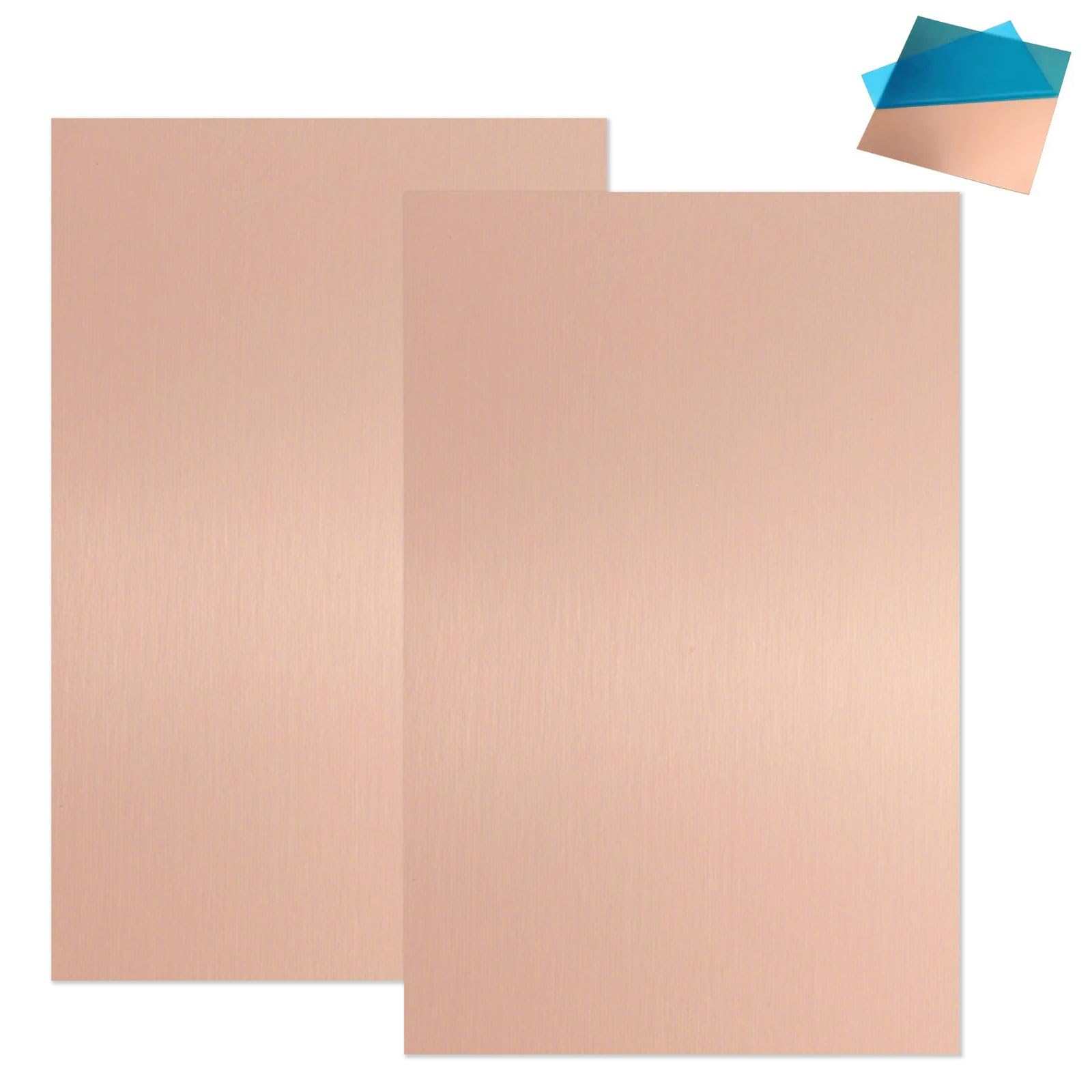 2 Stück Kupferblech 1mm x 200 mm x 100 mm, Kupferplatten, 99% Reines Kupferband, Kupfer Blech für Schmuckherstellung, DIY-Basteln, Leiterplattenexperimente, Keine Kratzer