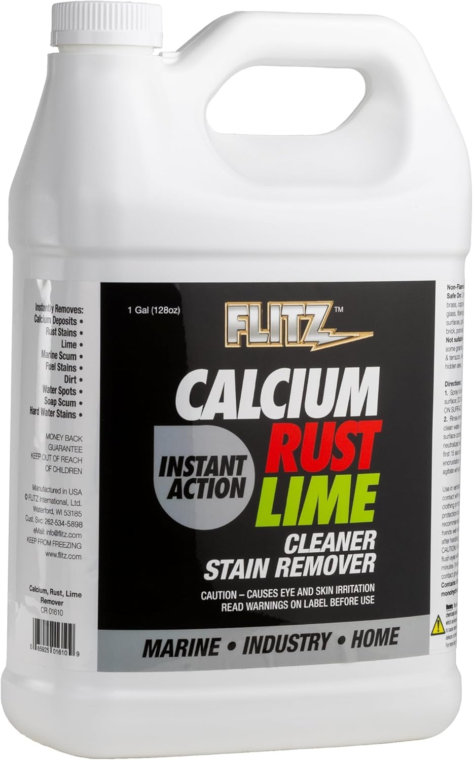 - Flitz Calcium, Rust, & Lime Remover - 1 Gallon Bottle of USA-Made Limescale Remover for Toilets, Showers, and More - Powerful Spray that Instantly Eliminates Tarnish, Grease, and Other Grime (1 Pack)