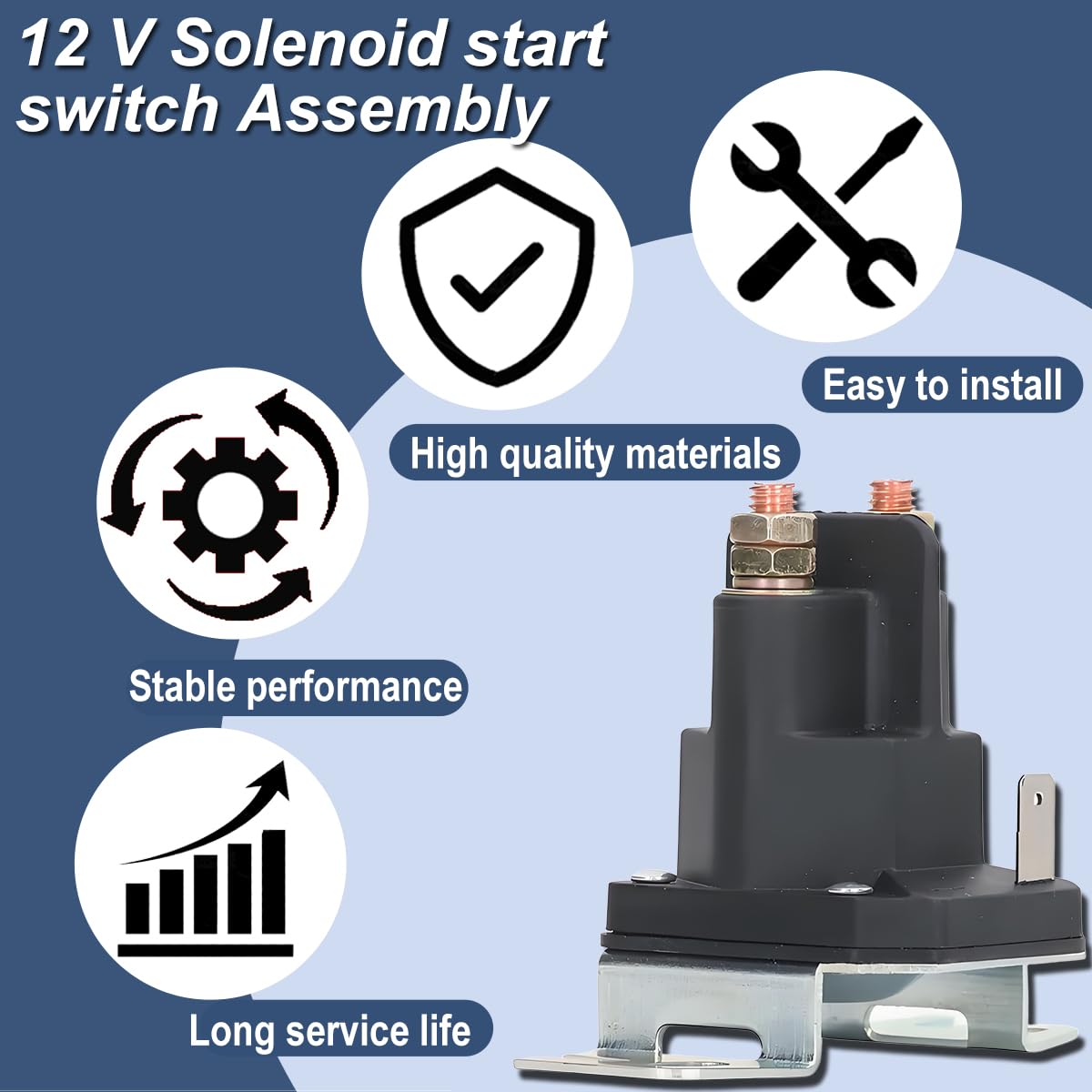 Relais Démarrage Moteur Solenoïde De Démarreur Tondeuse Carkio 12V   Compatible BS 691656, Trombetta 812 1201 211 05 Solenoïde Tondeuse Gazon