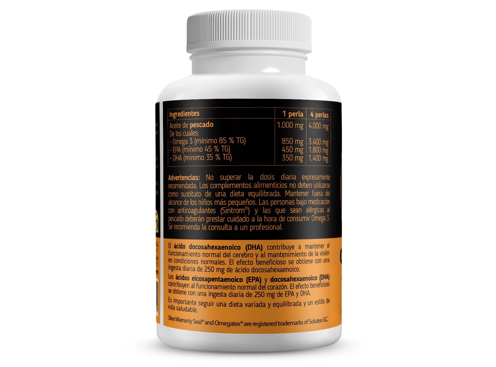 Omega 3 850 45 EPA/DHA 35 Méderi 90 perlas antiinflamatorio ácido graso esencial y función cognitiva