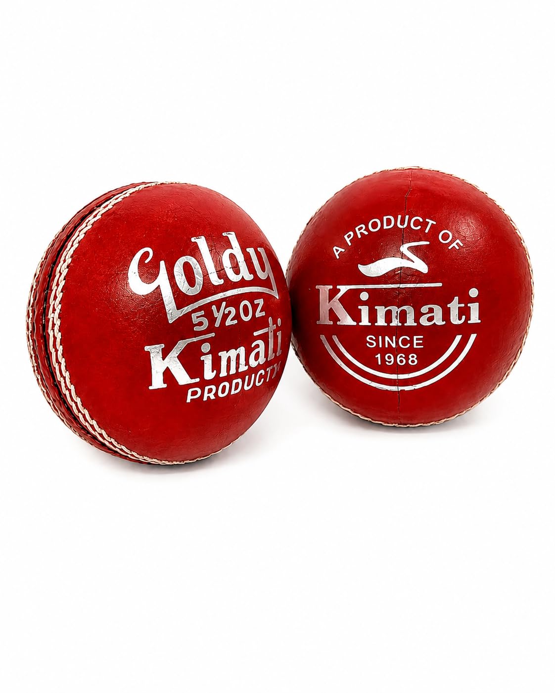 Goldy Kimati Premium Red Leather Cricket Ball – 5½ oz | Hand-Stitched Seam | Red | Official Match Quality | Since 1968 (48)-picture-26