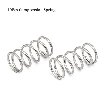 TA-VIGOR 10Pcs Extended Compressed Spring, 8mm OD,0.8mm Wire Size,15mm Length Durable Stainless Steel Small Dual Hook Tension Spring for Furniture Screen Doors Repair Projects