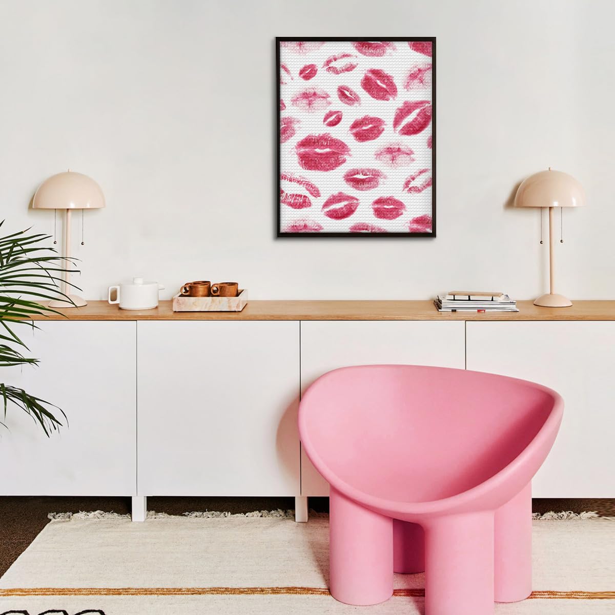 Amazon.co.jp: キスマーク 口紅 ピンク 5D ダイヤモンドアート 30x35cm