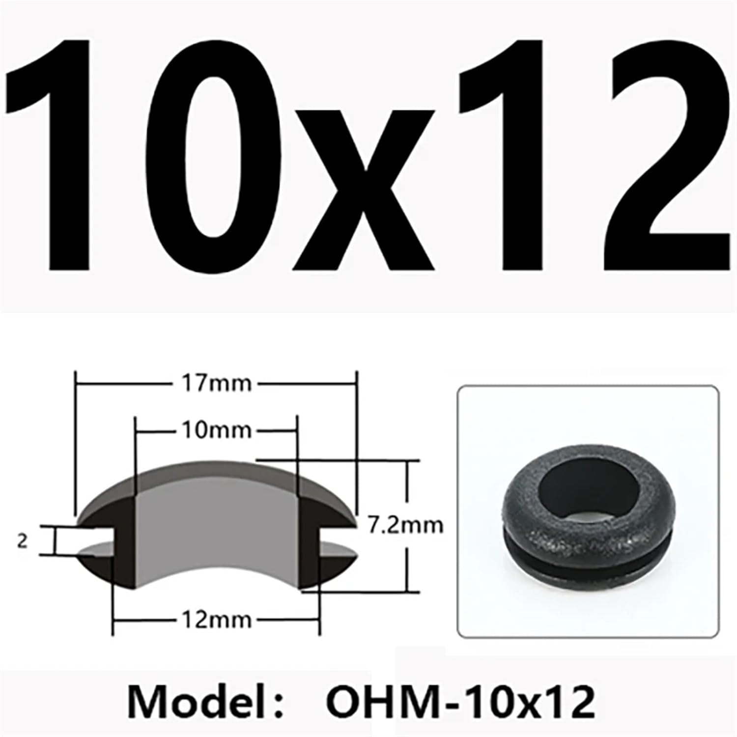 Rubber Environmental Protection Two-sided Protective Coil For Threading Sleeve Flame Retardant Ring Black Pad Snap in Seal Over(OHM-10x12)