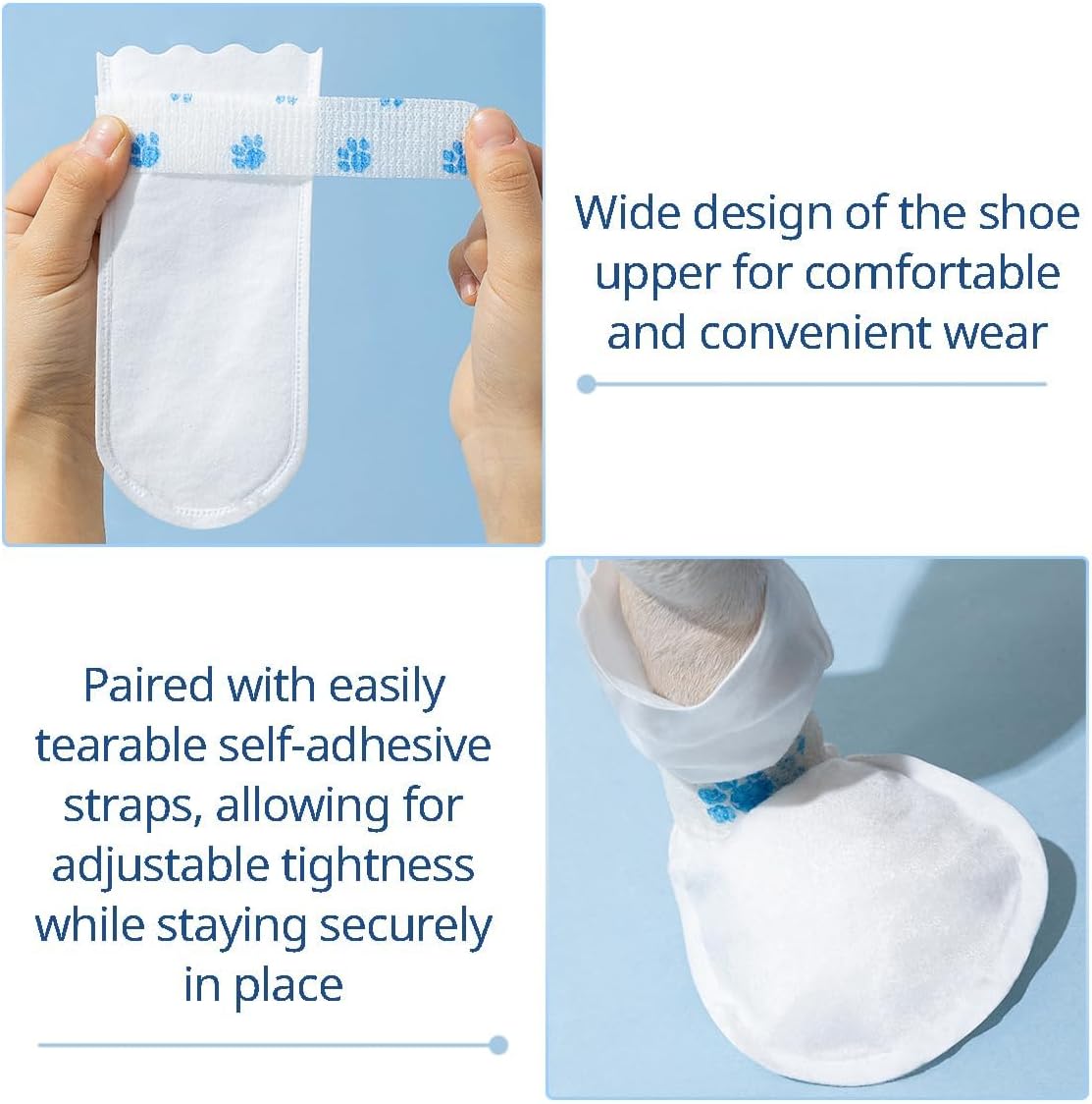 MANON ROSA Duck Shoes for Real Ducks Chickens 6-Pair Waterproof & Disposable Booties with Self-Adhesive Bandage for Waterfowl Wound Foot Care Bumblefoot (Waterproof Version,L)