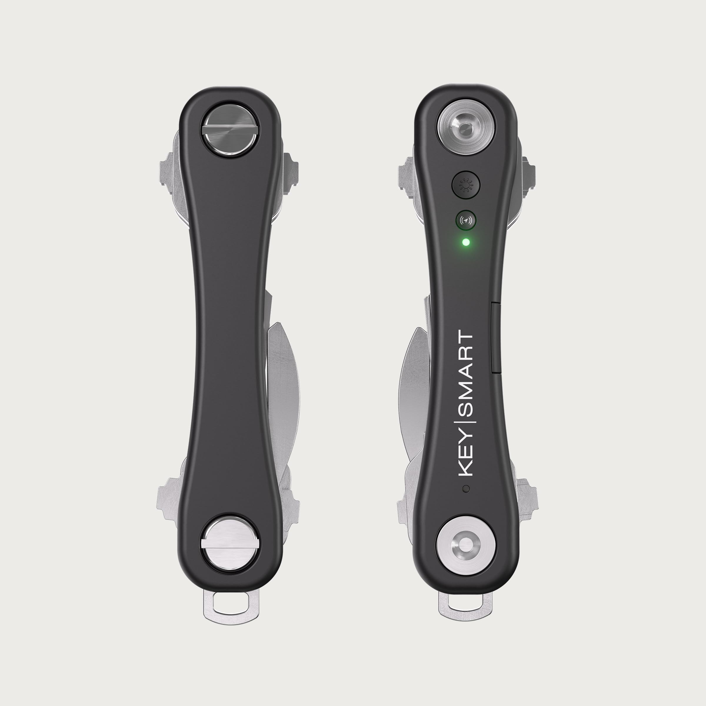 KeySmart iPro (Gen 2) – Schlüsselfinder mit Ton, Schlüsselhalter & Organizer, kompatibel mit Apple „Wo ist?“, kompakt & ordentlich, Tech-Geschenk für Männer,bis 14 Schlüssel, Schwarz