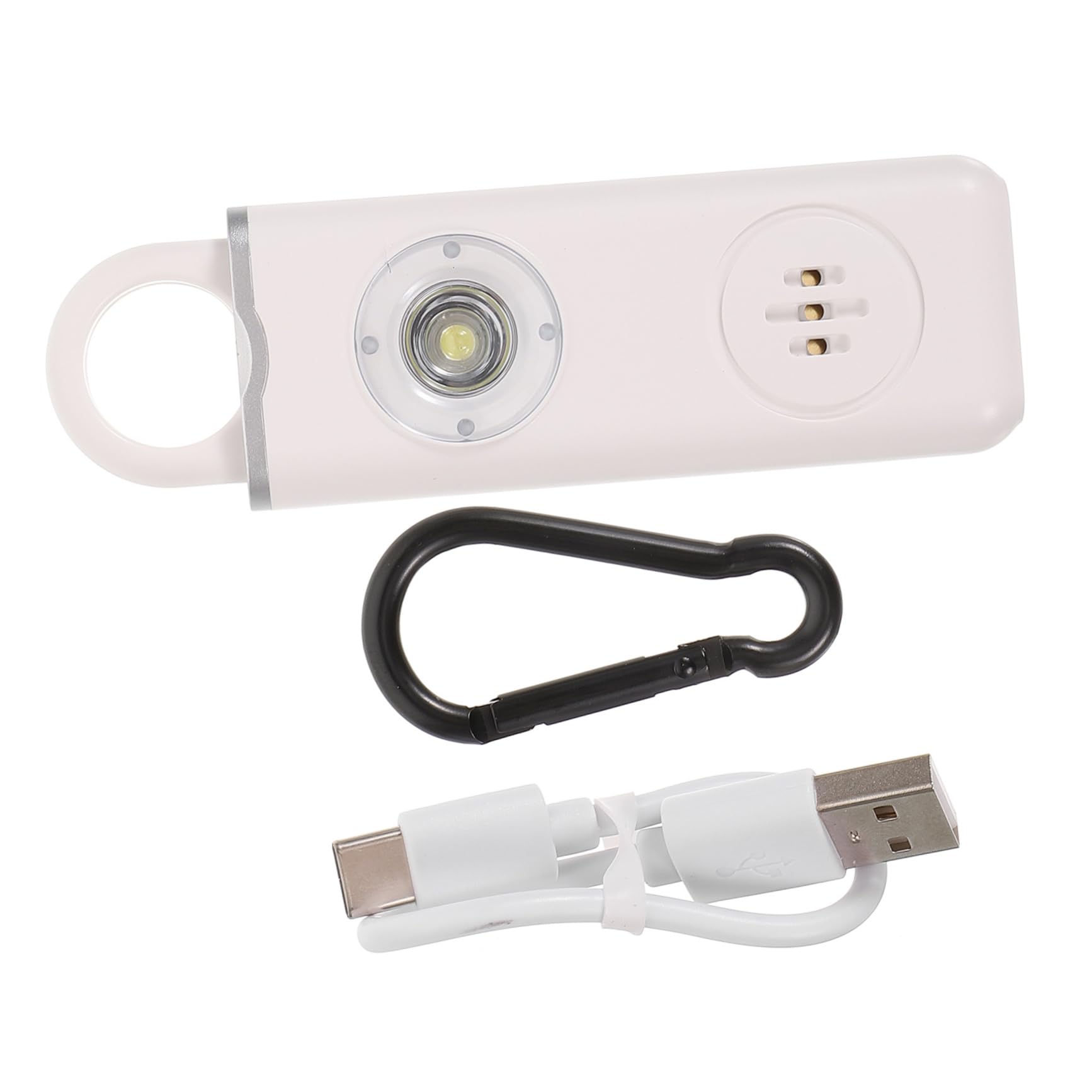 Beaupretty Allarme Personale Ricaricabile con LED Dispositivo Sicurezza Portachiavi per Quotidiana Compatto e Facile per Anziani