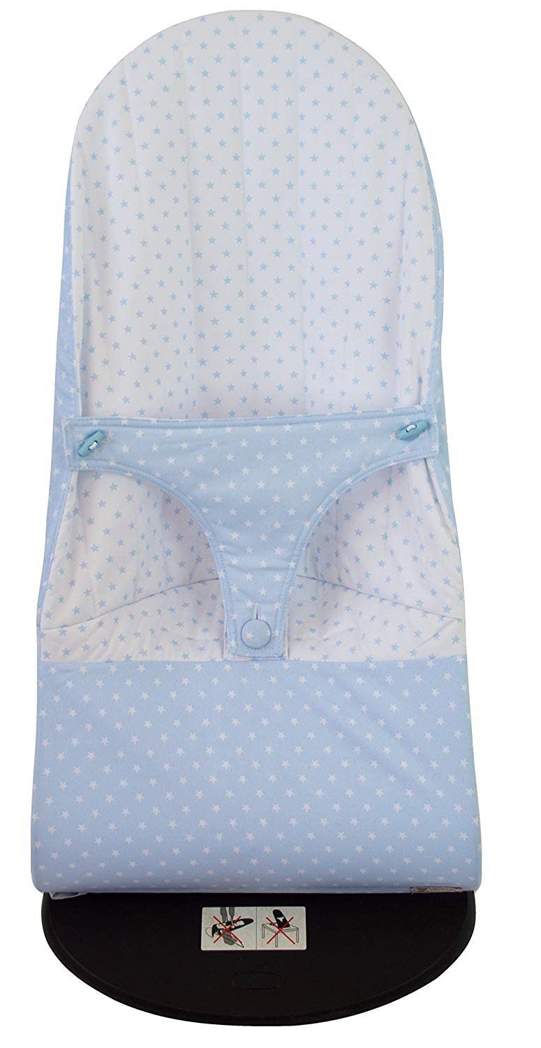 Housse réversible pour transat BabyBjörn Balance et Balance Soft. Plusieurs modèlles et couleurs disponibles. (Étoiles Bleu Ciel)