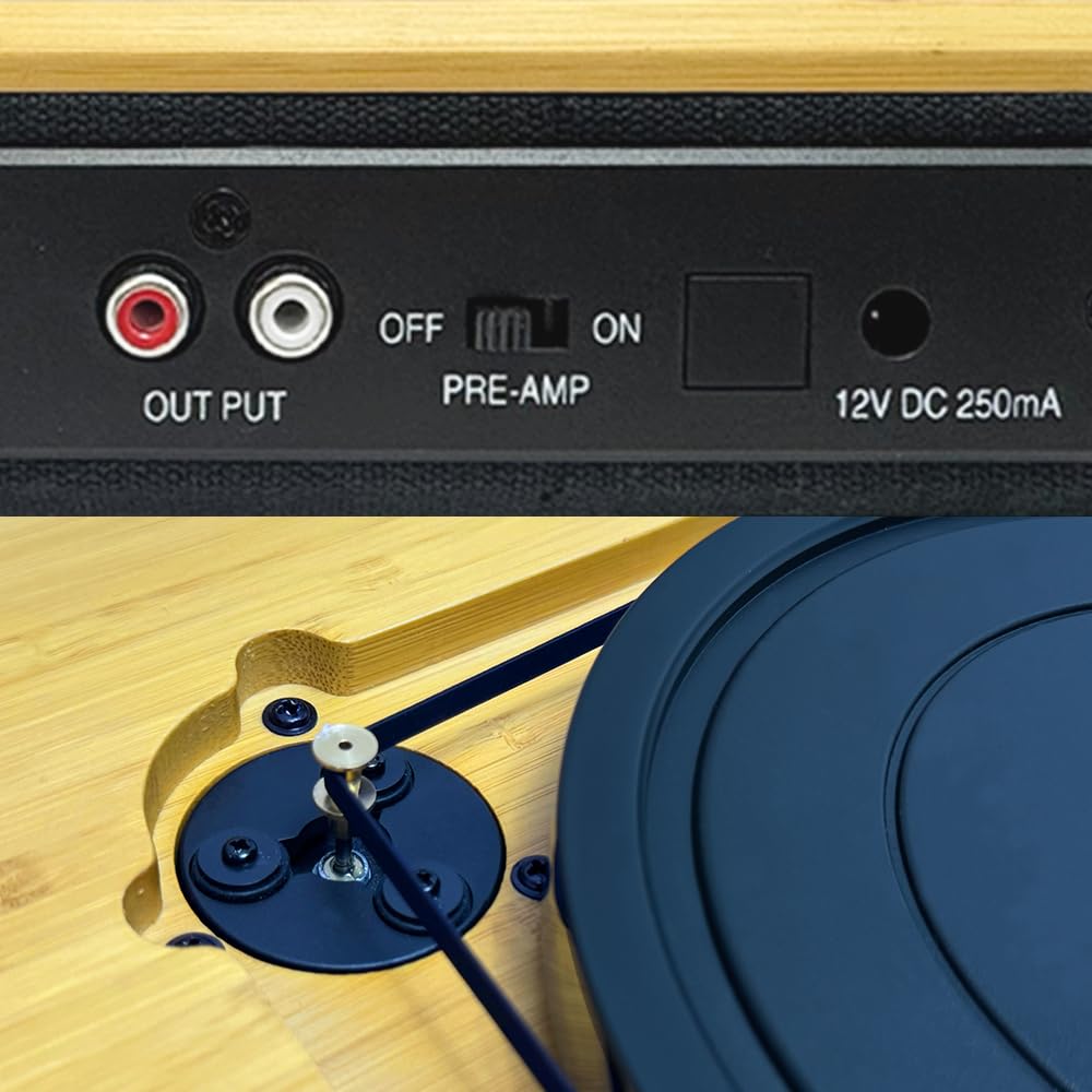 House of Marley Stir It Up Wireless 2 Bluetooth-Plattenspieler - Bambus | Vinyl Player, 33/45 U/Min, nachhaltig gefertigter Schallplattenspieler, Audio-Technica Tonabnehmer & integr. Vorverstärker