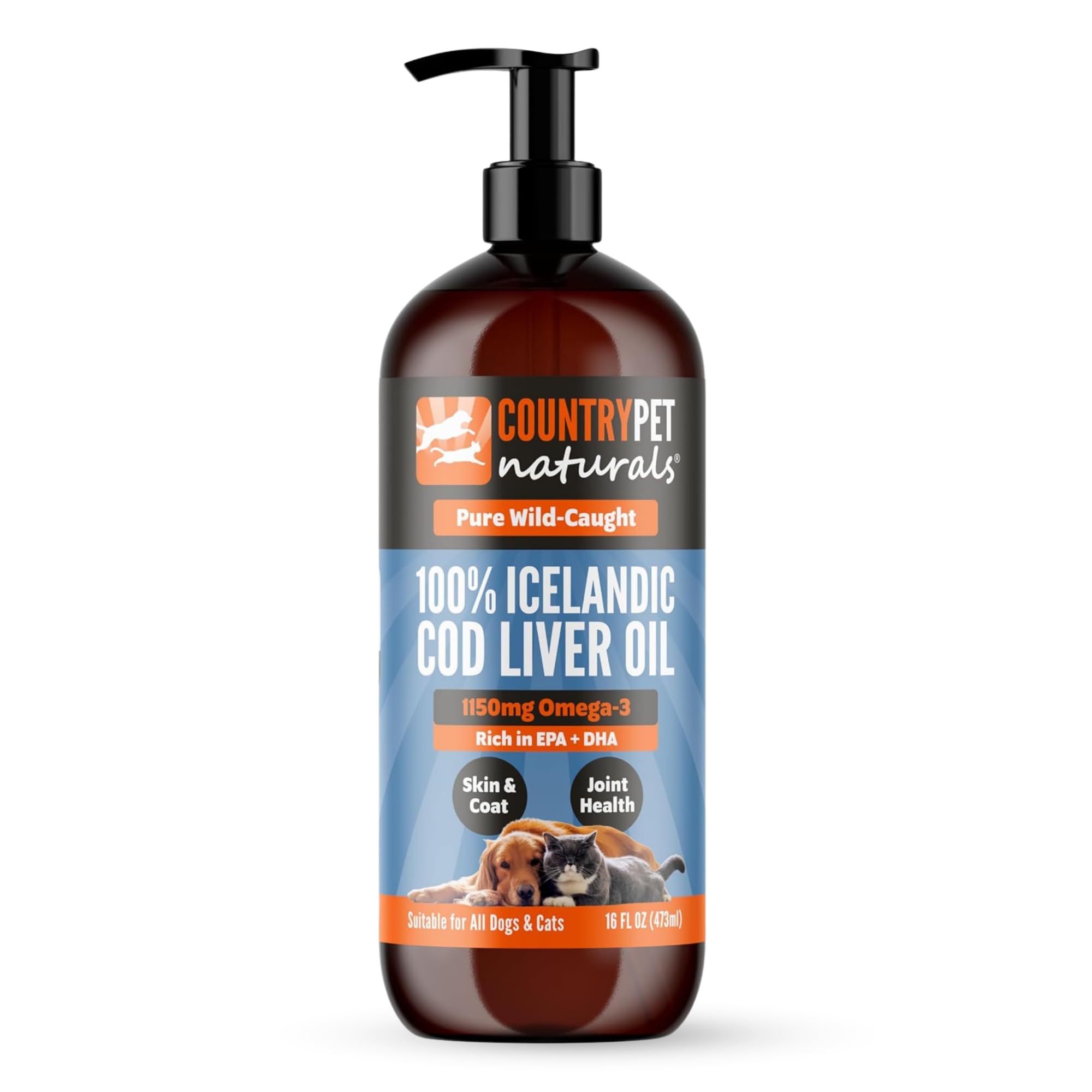 Wild-Caught Pure Icelandic Cod Liver Oil by CountryPet Naturals