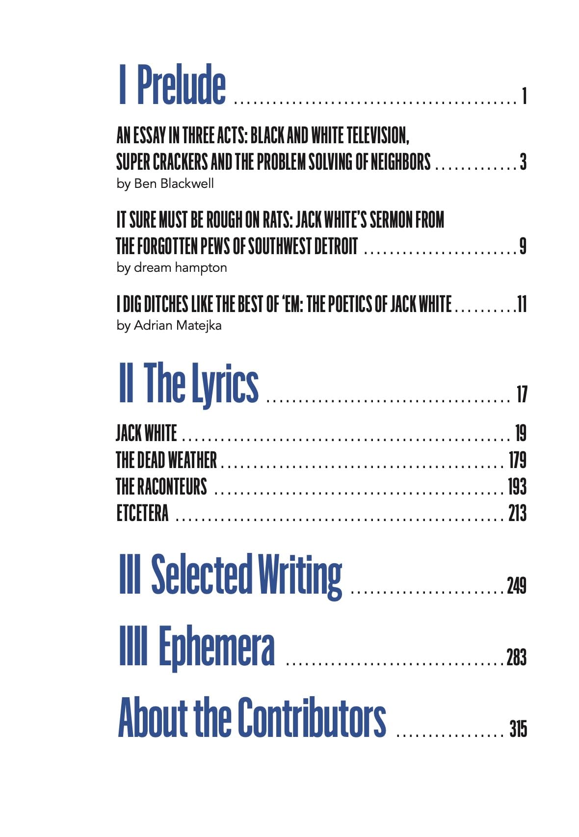Jack White Complete Lyrics and Selected Writing