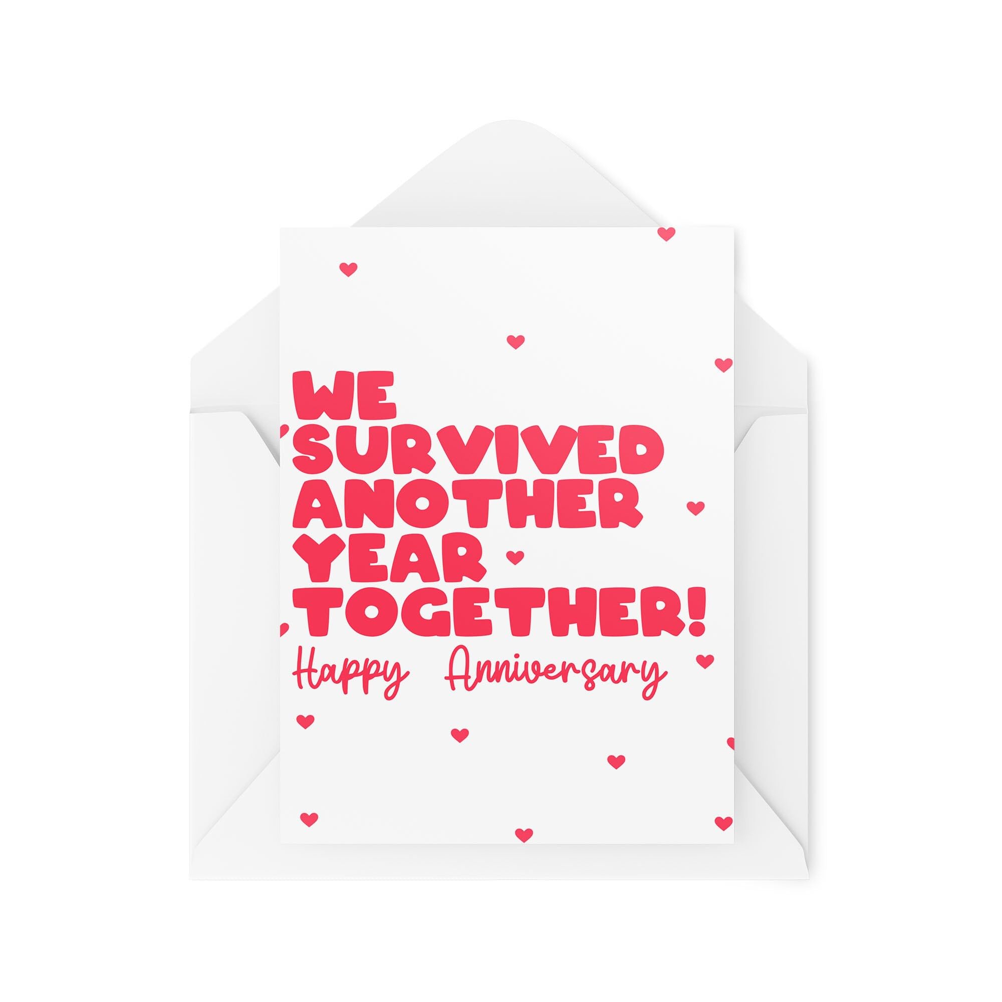 Funny Anniversary Cards - We Survived Another Year Together - Wedding Anniversary for Husband and Wife - CBH1956